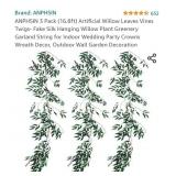ANPHSIN 3 Pack (16.8ft) Artificial Willow Leaves