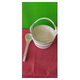 Wooden Bucket and Spoon /plastic insert is