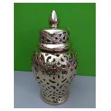 Large gold ceramic ginger jar...has small damage