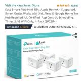 Kasa Smart Plug Mini 15A, Apple HomeKit