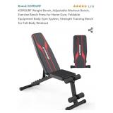 KOMSURF Weight Bench, Adjustable Workout Bench,