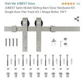 JUBEST Satin Nickel Sliding Barn Door Hardware