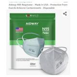 BrandNew- Aidway N95 Respirator - Made in USA -