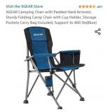 XGEAR Camping Chair with Padded Hard Armrest,