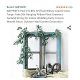 ANPHSIN 3 Pack (16.8ft) Artificial Willow Leaves