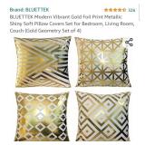 BLUETTEK Modern Vibrant Gold Foil Print Metallic