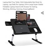 Laptop Bed Tray Table, SAIJI Adjustable Bed Desk