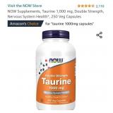 NOW Supplements, Taurine 1,000 mg, Double