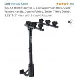 KAC S3 Hitch Mounted 3-Bike Suspension Rack,
