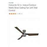 Hunter Holcomb 52 in. Indoor/Outdoor Matte Silver