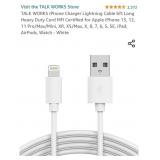 TALK WORKS iPhone Charger Lightning Cable 6ft