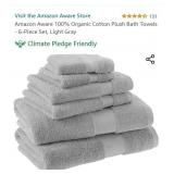 Amazn Aware 100% Organic Cotton Plush Bath Towels