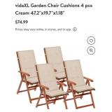 vidaXL Garden Chair Cushions 4 pcs CreamThe