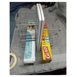 Adjustable rack for storing plastic wrap,aluminum