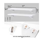 JS HOME White Floating Shelves Wall Mounted, Set