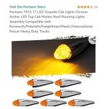 Partsam 7PCS 17 LED Torpedo Cab Lights Chrome