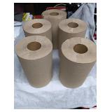 5 rolls of brown paper hand towel rolls