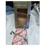 Pink camo pocket flask with funnel....9 ounce