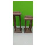 Pair of Rustic Wooden Lanterns  New in Box.  10"