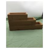 3 wooden utensil boxes