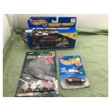 2 hot wheels in package, 1 dale jr. sun catcher