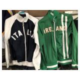 2 soccer zip up jackets - green L, white S