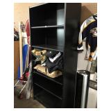 Black bookcase - contents not included- 77" tall