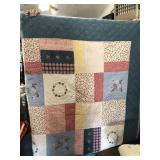 King size quilt- nice condition- with 1 pillow