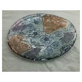 Floral glass plate