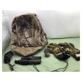 Remington backpack, scent blocker gloves, deer