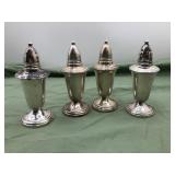 Sterling silver salt n pepper shakers - Crown