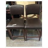 2 leather bar stools- 24"