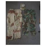 Camo Pants and hat Lot