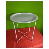 New Metal Side Table 18" Round  20" TallFolds