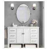 ANDY STAR Brushed Nickel Mirror, Oval Pivot