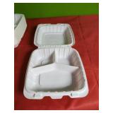 (25) 3 Compartment Take Out Containers8"x8"