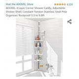 ADOVEL 4 Layer Corner Shower Caddy, Adjustable