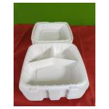 (25) 3 Compartment Take Out Containers8"x8"