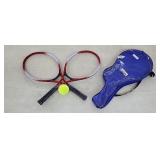 NEW Set of Red Tennis Rackets w/ 1 tennis bag &