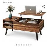 Wlive wood lift coffee table with compartment new