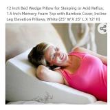 12 Inch Bed Wedge Pillow for Sleeping or Acid
