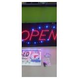 LED ILLUMINATED OPEN SIGN. NEW IN BOX