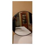32" Black Alloy Framed Round Mirror