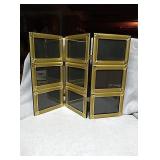 Tri fold gold  with gold leaf decor in corners