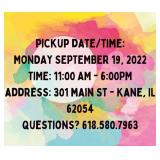 Payment/pickup time and address info