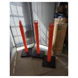 3 orange safety cones