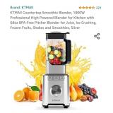 KTMAII Countertop Smoothie Blender, 1800W