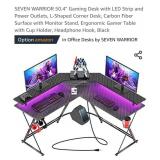 SEVEN WARRIOR 50.4" Gaming Desk with LED Strip
