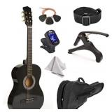38 Inch Wooden Guitar with Case and Accessories