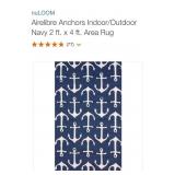 Airelibre Anchors Indoor/Outdoor Navy 2 ft. x 4